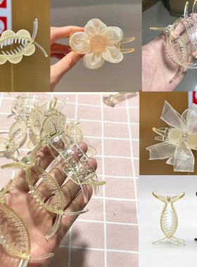 满30包邮半斤价透明3齿马尾夹