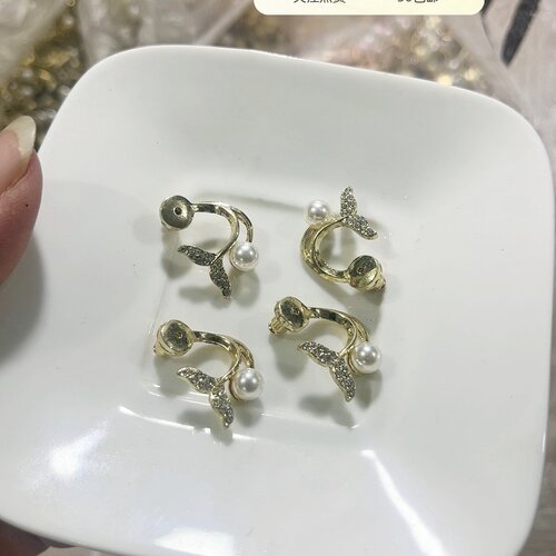 满30包邮100克合金点钻鱼尾耳堵