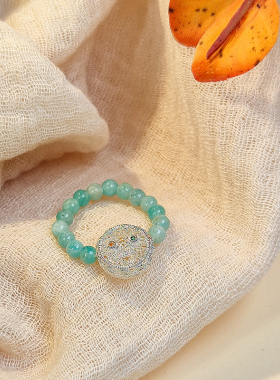 新中式复古扎基拉拇戒指女设计感冷淡风个性串珠食指戒百搭通勤