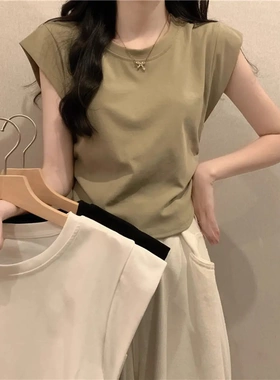 Shoulder Slim thin short-sleeved shirt women small fly sleev