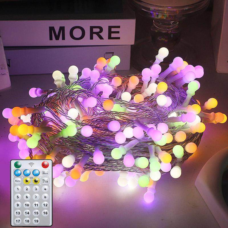 无极变色户外太阳能爆米花小灯串