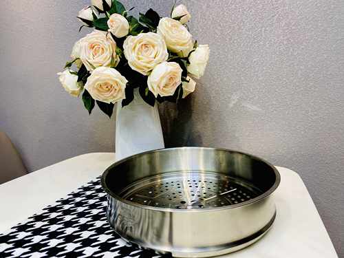 不锈钢家用圆形料理锅蒸屉32cm 炒锅蒸玉米馒头蒸笼24寸玻璃蒸格