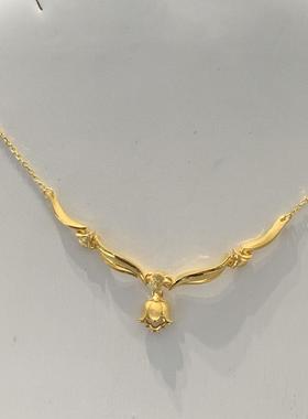 周大福铃兰花足金黄金手链