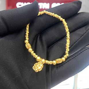 周大福代购 足金传承藏蕴系列宝相花黄金手链 克减80 计价F231674