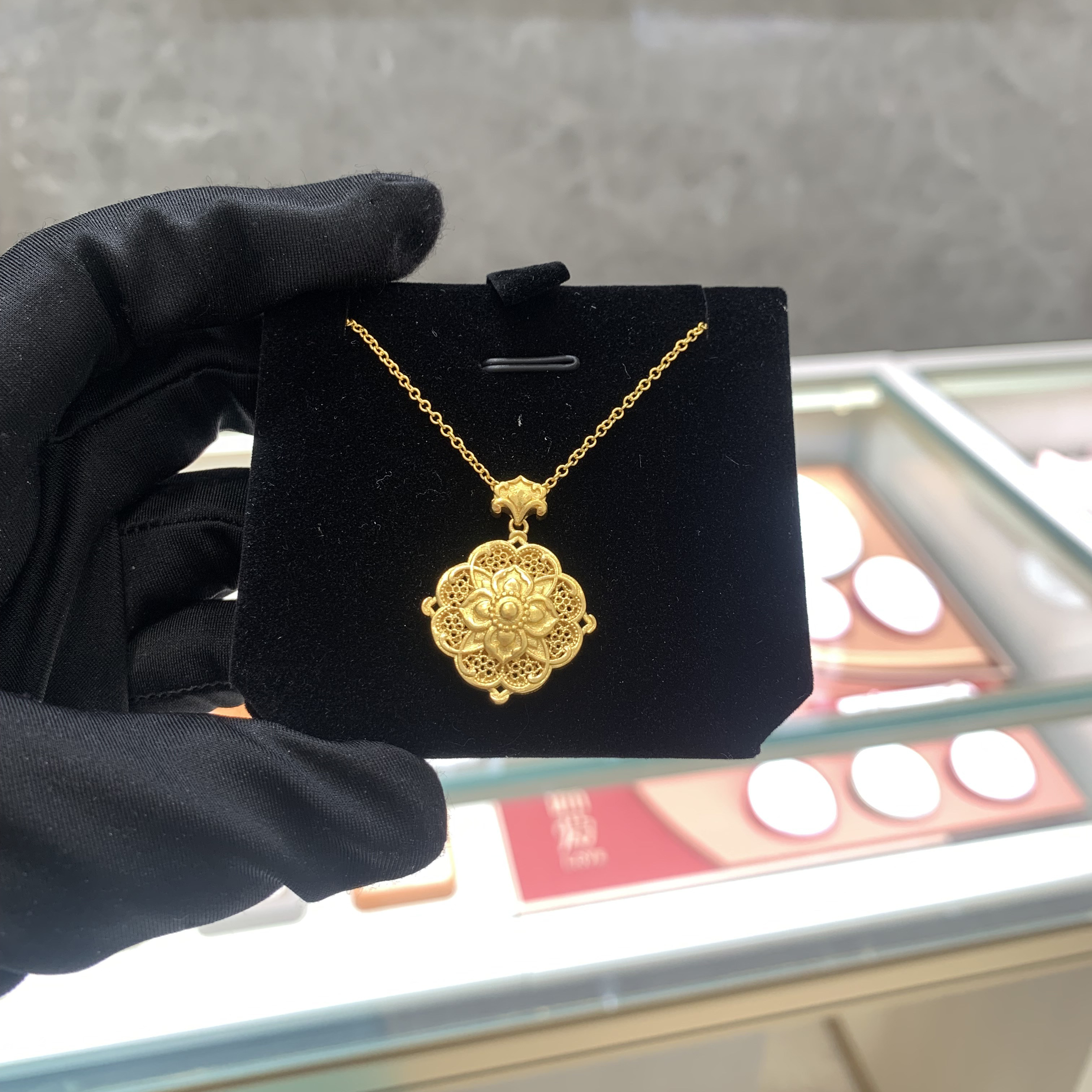 周大福传承 盛世华彩寓意四方和美足金黄金项链克减80计价f233349