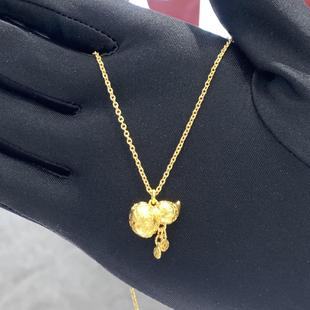 周大福代购 传承系列足金镂空传承小葫芦项链 克减80 计价F234569