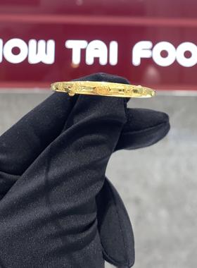 周大福简约抽拉黄金手镯