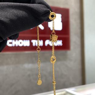 周大福代购 ING系列小蛮腰鱼鳞足金黄金手链女 克减80计价F233767