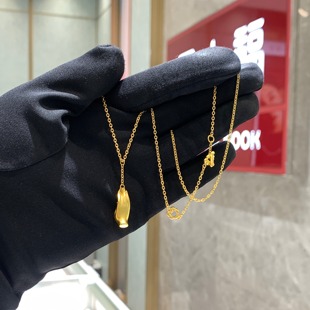 周大福代购 传承系列保平安观音佛手黄金项链 克减80计价 F235469