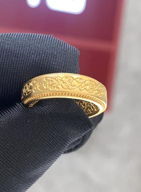 周大福一路生花足金黄金戒指