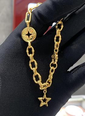 周大福六芒星足金黄金手链