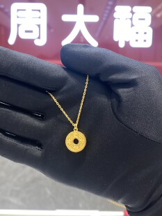 周大福代购 足金传承金典吉祥如意黄金项链女 正品克减80 F229771