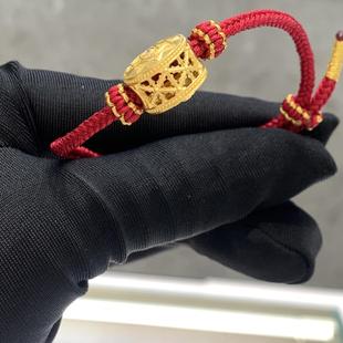 周大福代购 定价7折RU656 故宫系列镶钻镂空转运珠黄金钻石吊坠女