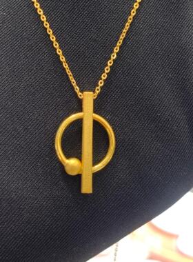 周大福代购 新款ING系列光沙圆满足金黄金项链克减80 计价F207500