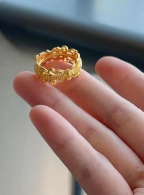 周大福龙卷云舒黄金戒指