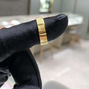 周大福代购 传福系列传福福字实心足金黄金戒指女 定价78折R35232