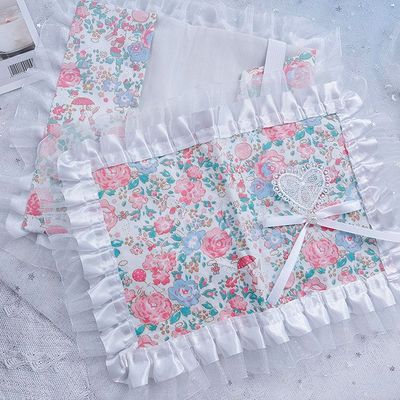 手作布艺蕾丝花边《月兔玫瑰》可调节a5/a6/weeks六一礼物书衣本