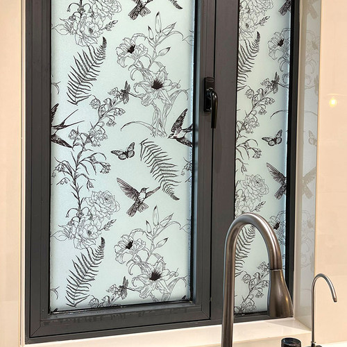 法式玻璃窗贴纸防窥隐私