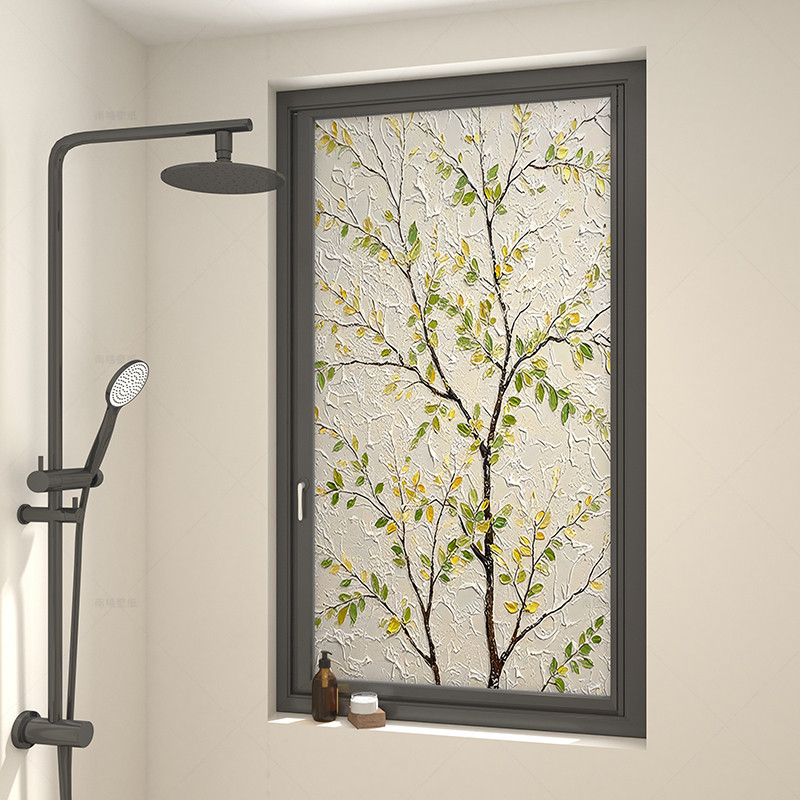 静电玻璃贴膜防窥防走光高级感油画厕所卫生间不透人窗户窗花贴纸,家居饰品,防窥贴/膜,淘宝优惠券,粉丝福利购,淘宝优惠卷