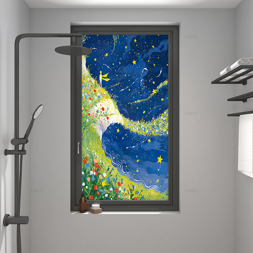 油画风小王子磨砂玻璃贴膜