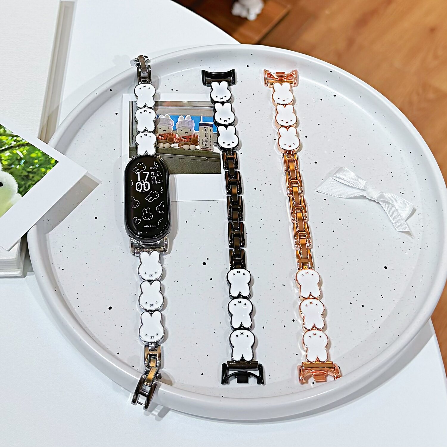 适用小米10/9/8 NFC陶瓷版Pro小白兔金属红米6/5/4手环表带