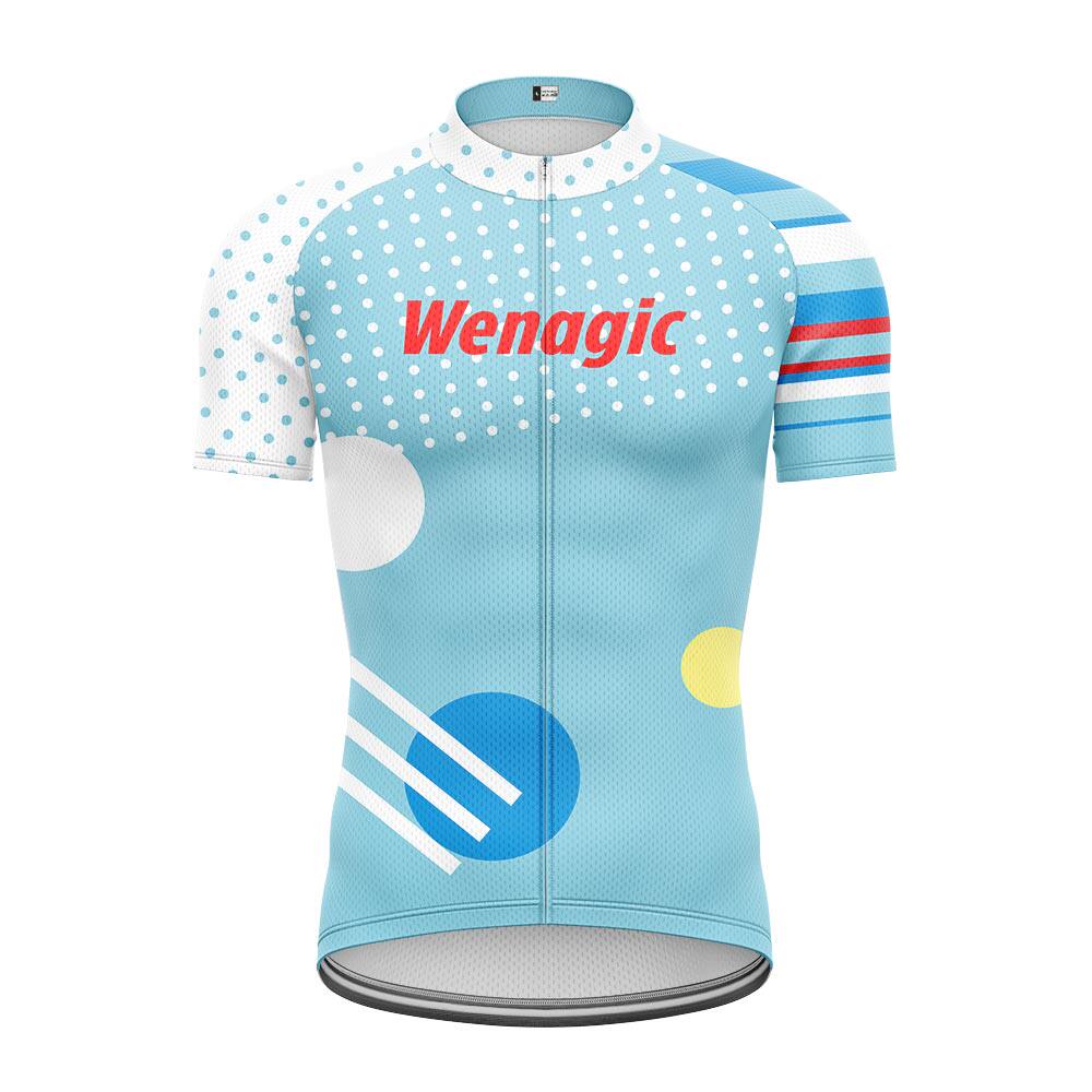 Wengaic新款短袖骑行服上衣户外山地自行车透气 舒适男女款