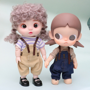 zsiga嘎子姐娃衣BJD1/8娃娃关节玩偶衣服t恤牛仔裤子背带裤套装