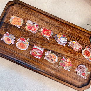 北京美味特产美食冰箱贴装饰磁贴北京烤鸭南门涮肉卤煮吸铁石