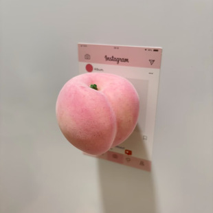 新款可爱水蜜桃仿真水果磁性冰箱贴ins风爆款网红厨房装饰摆件