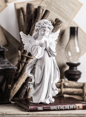 北欧天使手工女孩雕塑创意家居桌面神龛装饰品摆件