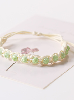 陶瓷饰品甜美设计小清新女手链水滴冰裂纹摆摊地摊货源