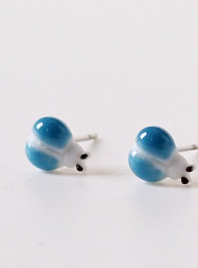 陶瓷小饰品瓢虫耳钉虫子耳饰女摆摊地摊甜美耳钉