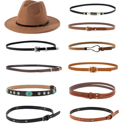 跨境新款装饰帽带pu材质搭配爵士帽装饰带复古diy礼帽潮毛呢