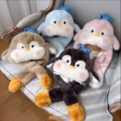 宝宝帽子护耳帽加厚保暖一捏会动秋冬帽子中大童一捏会叫帽围一体