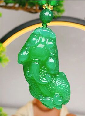 爆款绿色精雕玛瑙貔貅男女款吊坠