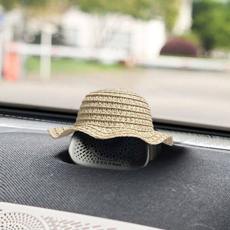 适用于极氪007GT 7X音响帽草帽零跑问界M9牛仔帽子饰品装饰摆件头