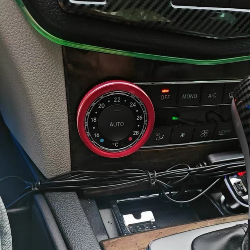 适用于奔驰12-19ML GLE车内中控音量空调温度旋钮装饰圈金属罩贴