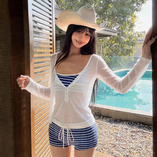 泳衣女分体平角比基尼小胸聚拢