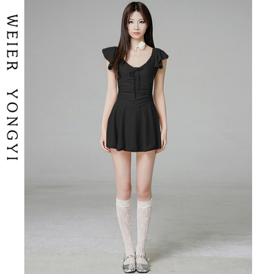 泳衣女连体裙式保守微胖遮肉显瘦