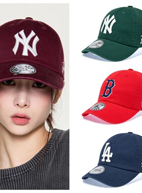 韩国代购 MLB 时尚刺绣棒球帽 经典百搭简约鸭舌帽 休闲遮阳帽NY