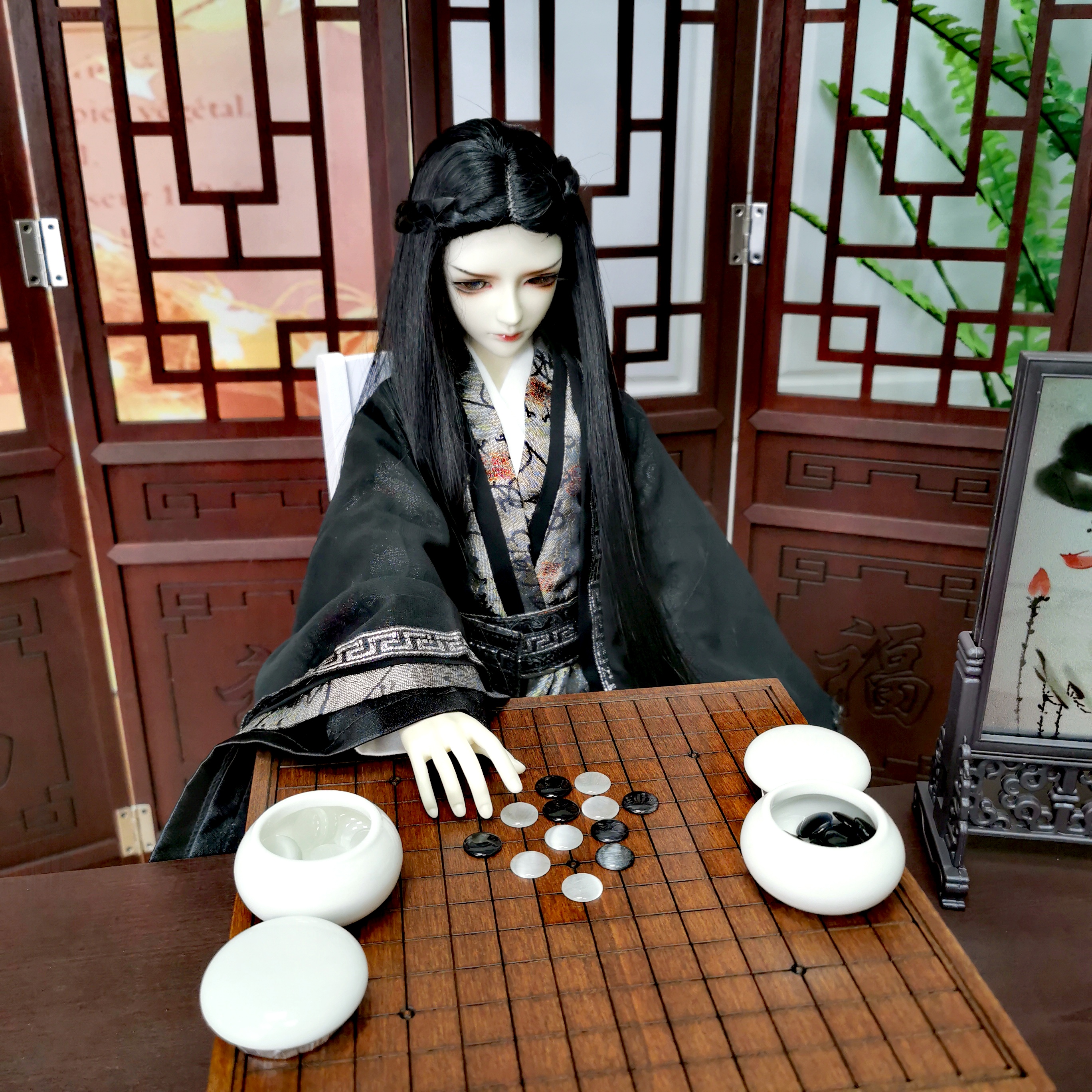 拍照道具娃用棋盘木子娃舍