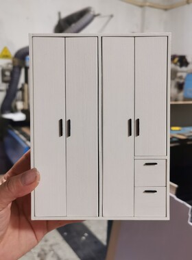 BJD家具12分OB11潘妮娃屋现代简约四门衣柜微缩食玩模型衣物收纳