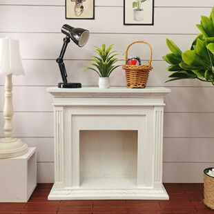 6分BJD 饰配件微缩模型 SD小布Blythe拍照道具白色壁炉娃屋家具装