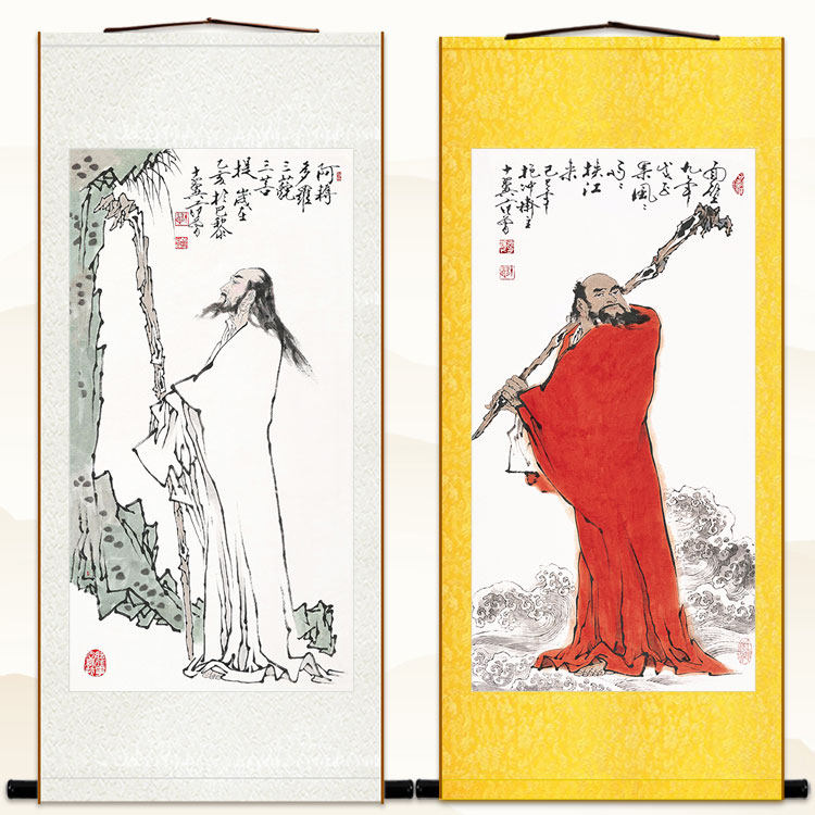 菩提达摩人物画像装饰画卷轴挂画