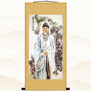 医圣张仲景画 画像 古代中医名医人物卷轴挂画 画 医院诊所丝绸装