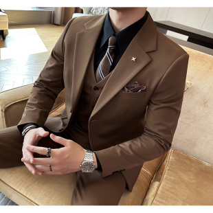 时尚 双开叉秋冬新款 高档男士 商务休闲西服套装 外套 痞帅青年西装