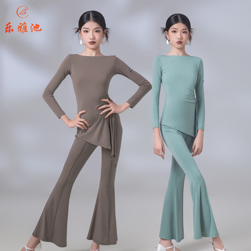 乐雅池2026春夏儿童拉丁舞服装新款演出服长袖练功服舞蹈服拉丁裤