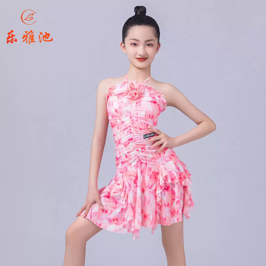 乐雅池女花色拉丁舞服练功服高级图片