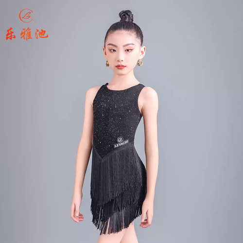 乐雅池女流苏拉丁舞服连体练功服