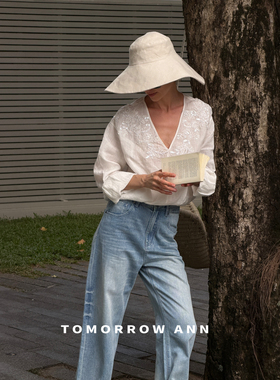 TOMORROW ANN-26年早春法式气质刺绣亮片时尚小衫12838